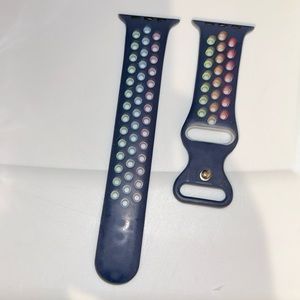 NWOT - Navy Blue Rainbow Apple Watch Band - 42mm/44mm/45mm M/L - Band Only